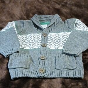 Gymboree Gray and White Knit Kids Sweater